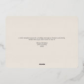 非常に結婚したクリスマスのスクリプト緑の金ゴールド 箔シーズンカード (裏面)