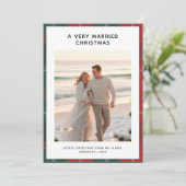 非常に結婚したクリスマスのビーチ写真 シーズンカード (スタンド正面)