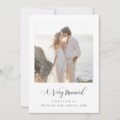 非常に結婚したクリスマスの台本の沿岸写真 シーズンカード (正面)