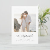 非常に結婚したクリスマスの台本の沿岸写真 シーズンカード (スタンド正面)