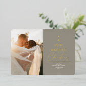 非常に結婚したクリスマスの台本の金ゴールド 箔シーズンカード (立ち正面)