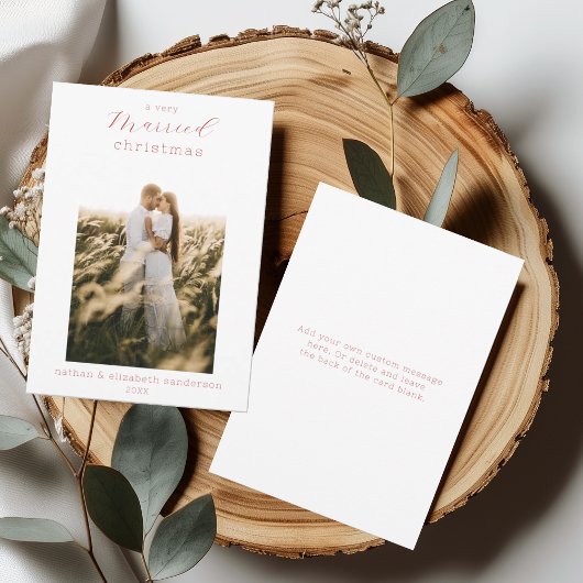 非常に結婚したクリスマスの新しい写真カード サンキューカード