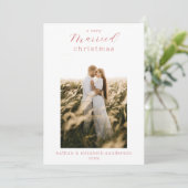 非常に結婚したクリスマスの新しい写真カード サンキューカード (スタンド正面)