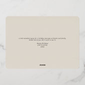 非常に結婚したクリスマススクリプトアイボリー金ゴールド 箔シーズンカード (裏面)