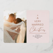 非常に結婚したクリスマススクリプト赤面バラ金ゴールド 箔シーズンカード (正面)