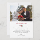 非常に結婚した休日のフローラ結婚の発表 カード (裏面)