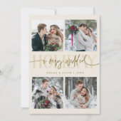 非常に結婚休日の新数々の刻な写真クリーム シーズンカード (正面)