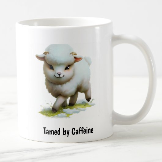 非常に絵を描かわいい羊のデジタル コーヒーマグカップ