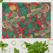 非常に美しいクリスマステディ キッチンタオル (折り畳み)