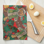 非常に美しいクリスマステディ キッチンタオル (四つ折り)
