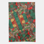 非常に美しいクリスマステディ キッチンタオル (縦)