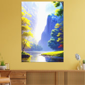 非常に美しい穏やかな自然ランドスケープ絵を描ズ キャンバスプリント (インサイチュ (リビング))