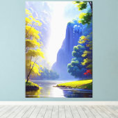 非常に美しい穏やかな自然ランドスケープ絵を描ズ キャンバスプリント (インサイチュ (ウッドフロア))