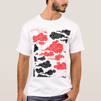 非常に美しい雲、太陽の光線輝く Tシャツ