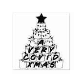 非常に臆病なクリスマスクリスマストイレ紙ツリー木材 ラバースタンプ (インプリント)
