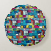 非常に色付きの正方形の形状のデジタルラフなテクスチャ ラウンドクッション (正面)