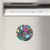 非常に色彩豊かに抽象的な形のアート11 マグネット (インサイチュ (食洗機))