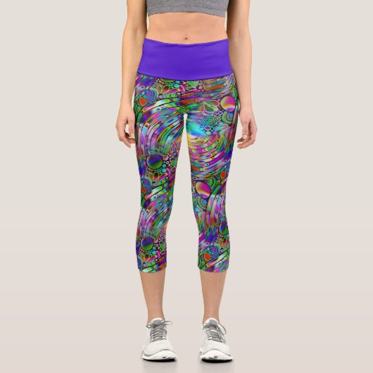 非常に色鮮やかな抽象芸術型枠第1条 カプリレギンス (正面)