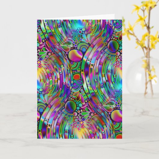 非常に色鮮やかな抽象芸術型枠第1条 カード (黄色い花)