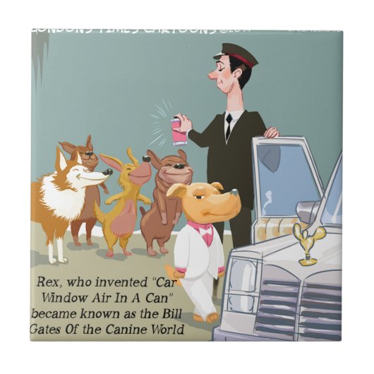 非常に裕福なおもしろい犬 タイル (正面)