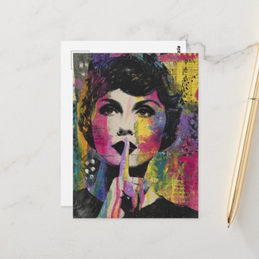 非常に複雑なメディアのコラージュ ポストカード (正面/裏面インサイチュ)