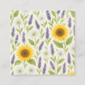 非常に詳細なシームレスな花のパター鮮やかン， r スクエア名刺 (裏面)