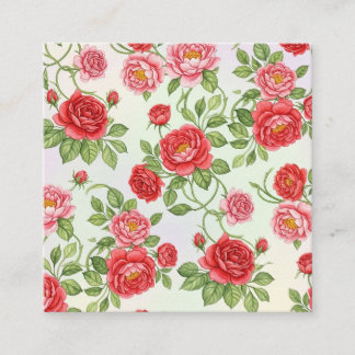 非常に詳細なシームレスな花のパター鮮やかン， r スクエア名刺