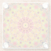 非常に詳細なマンダラアート |抽象芸術 ガラスコースター (裏面)