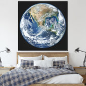 非常に詳細な地球 |大理石（青） キャンバスプリント (インサイチュ (寝室))