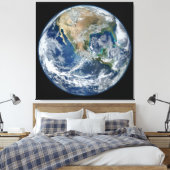 非常に詳細な地球 |大理石（青） キャンバスプリント (インサイチュ (寝室))