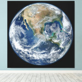 非常に詳細な地球 |大理石（青） キャンバスプリント (インサイチュ (ウッドフロア))