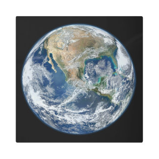 非常に詳細な地球 |大理石（青） メタルプリント