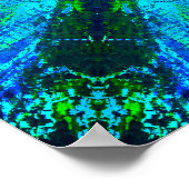 非常に詳細な緑と青の曼荼羅 ポスター (角)