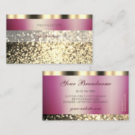 非常に豪華なブルゴーニュと金ゴールドきらめくグリッター 名刺