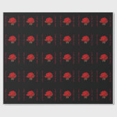 非常に赤いローズオンブラック誕生日 ラッピングペーパー (フラット)