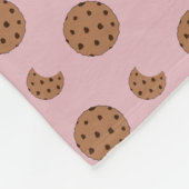 非常に軽いピンクのチョコレートチップクッキーが噛む フリースブランケット (角)