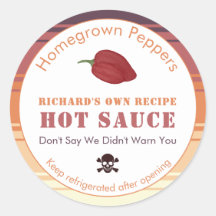 非常に辛いドクロと十字骨のホットソースラベル