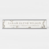 非常に重要なモダン大理石フェイク彫刻 デスクネームプレート (正面)