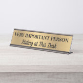 非常に重要な人のデスク名プレートデスクの看板 デスクネームプレート (正面)