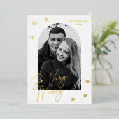 非常に金メリー箔のアーチ写真 箔シーズンカード (立ち正面)