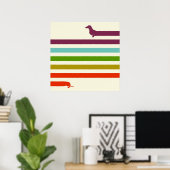 非常に長いダシュントカラフル ハスキー好き| ポスター (ホームオフィス)