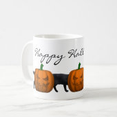 非常に長いハロウィーン猫 コーヒーマグカップ (正面左)