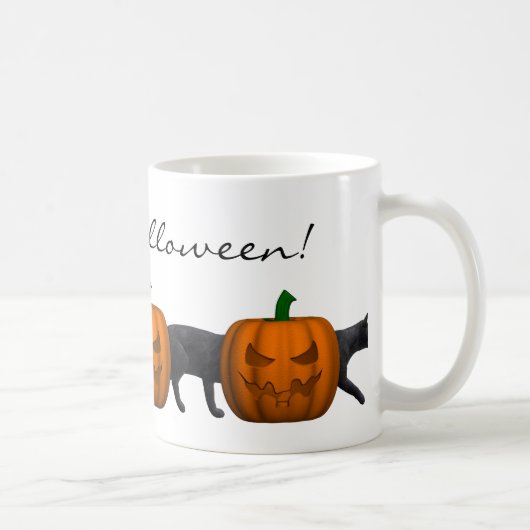 非常に長いハロウィーン猫 コーヒーマグカップ (右)