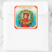 非常に陽気なクリスマスのシール スクエアシール (バッグ)