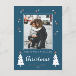 非常に陽気なクリスマスのドードルの木の写真モダン シーズンポストカード