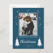 非常に陽気なクリスマスのドードルの木の写真モダン シーズンポストカード (正面/裏面)