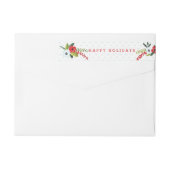 非常に陽気なクリスマスのフローラ パーソナライズされた ラップアラウンドラベル (裏面)