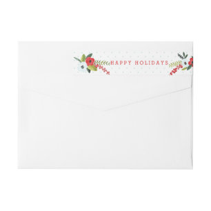 非常に陽気なクリスマスのフローラ パーソナライズされた ラップアラウンドラベル