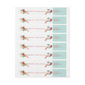 非常に陽気なクリスマスのフローラ パーソナライズされた ラップアラウンドラベル (シート)