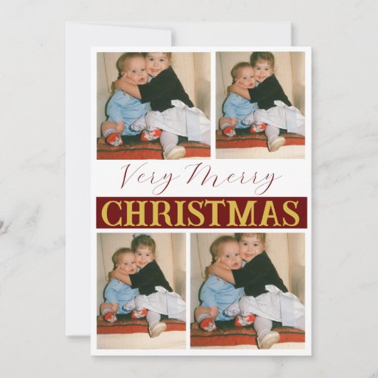 非常に陽気なクリスマスの休日のカスタム写真 シーズンカード (正面)